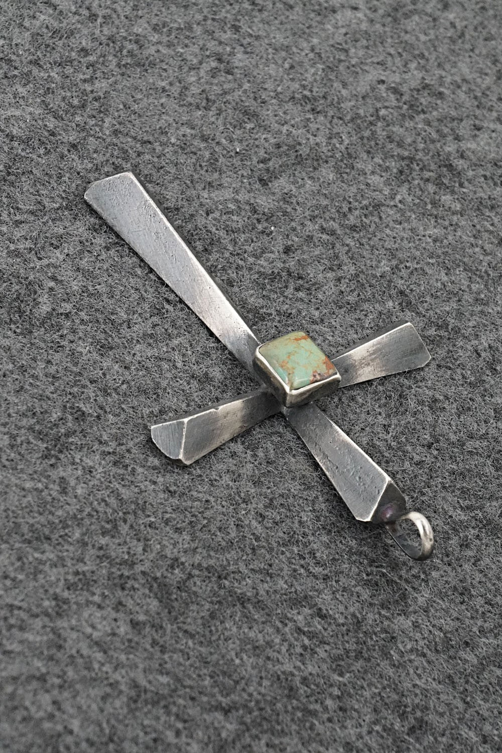 Turquoise & Sterling Silver Pendant - Raymond Betsoi