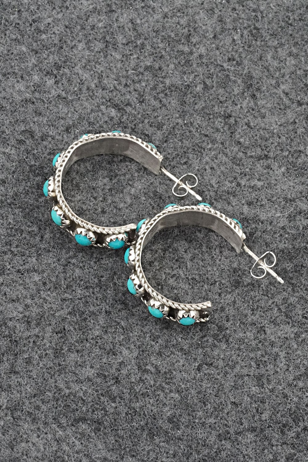 Turquoise & Sterling Silver Earrings - Falencia Yazzie