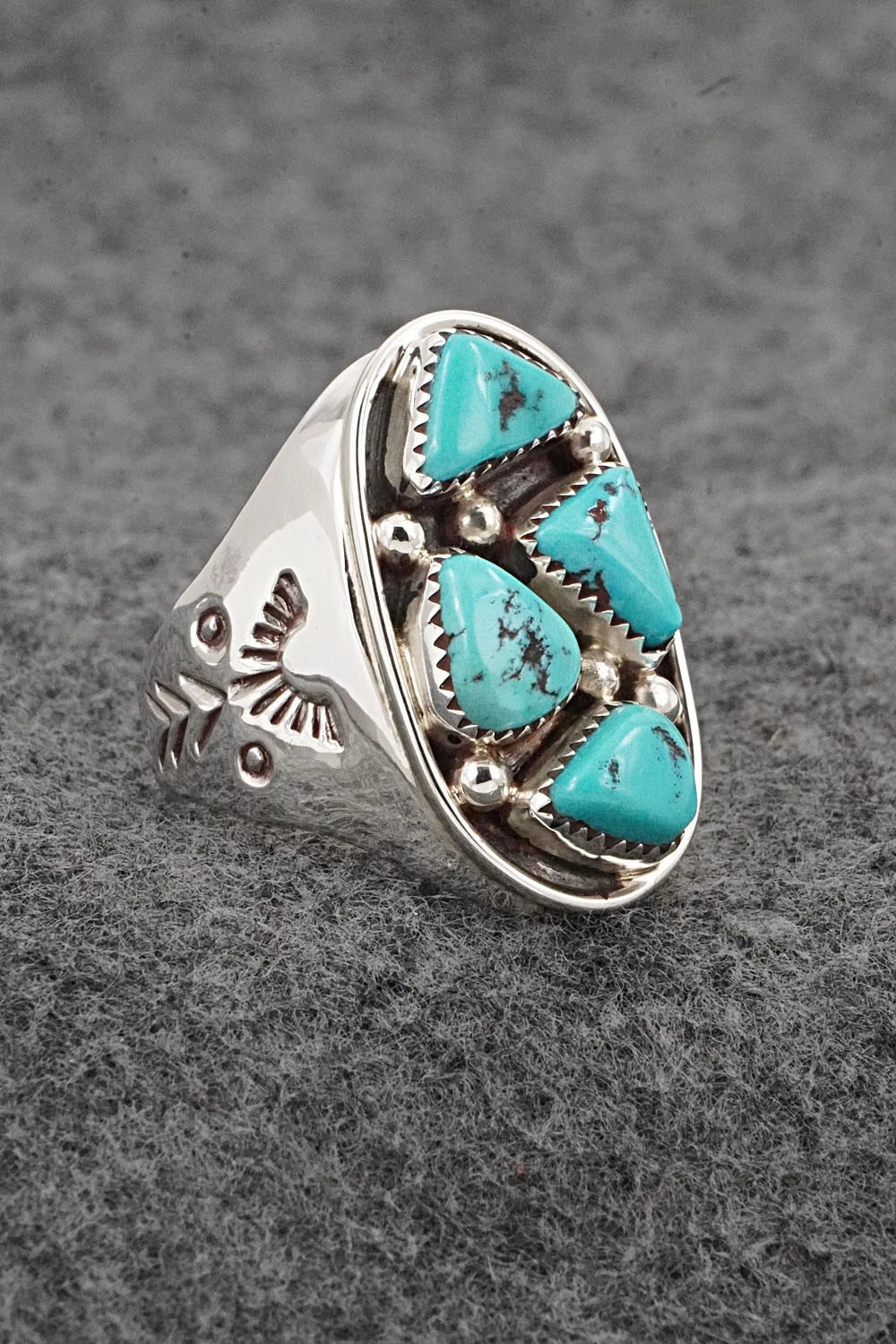 Turquoise & Sterling Silver Ring - Anthony Brown - Size 10.5