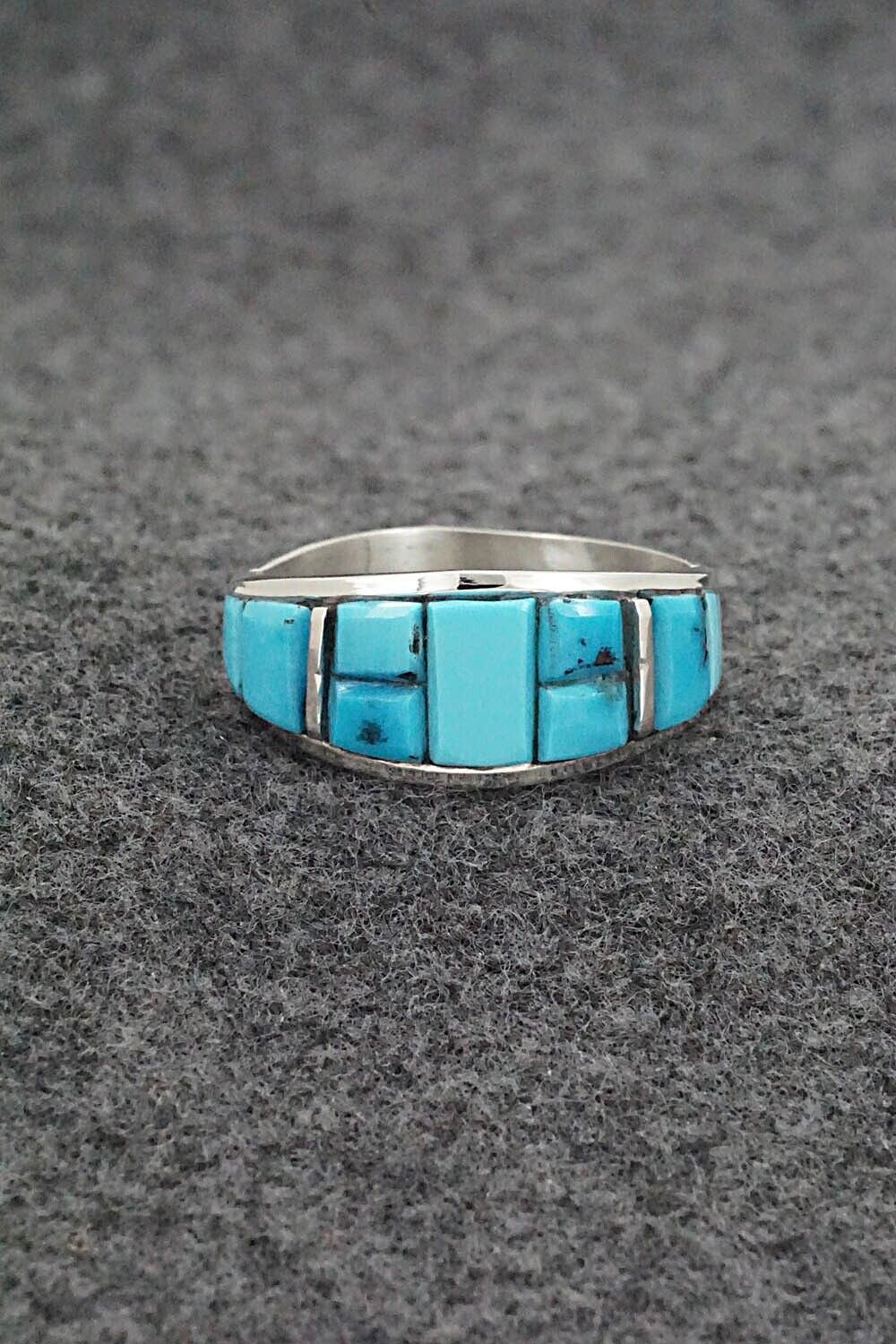 Turquoise & Sterling Silver Ring - Edison Yazzie - Size 11.5