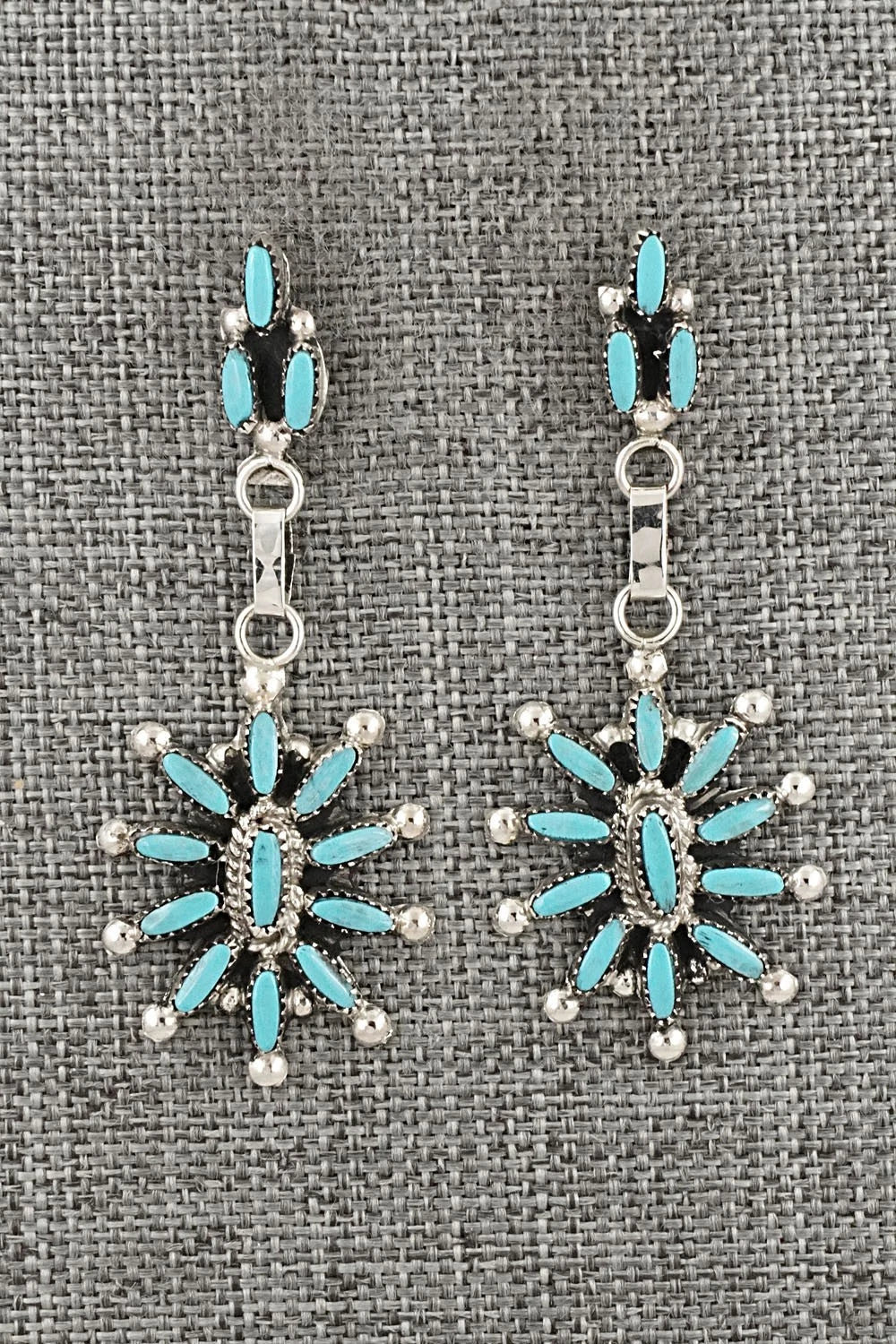 Turquoise & Sterling Silver Earrings - Evonne Hustito