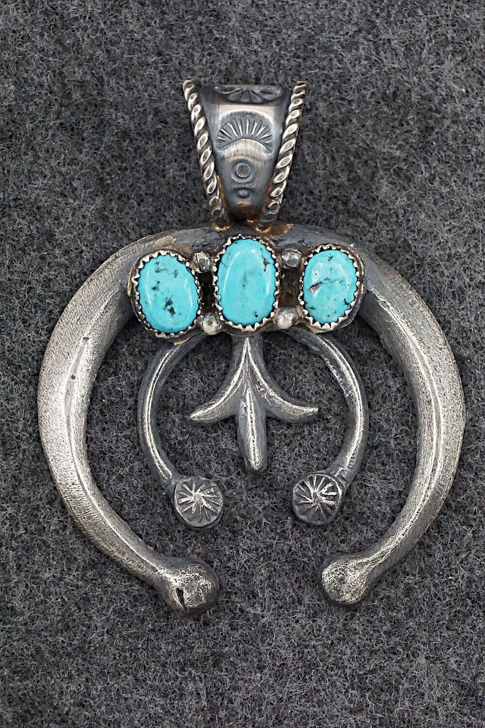 Turquoise and Sterling Silver Pendant - Gilbert Martin