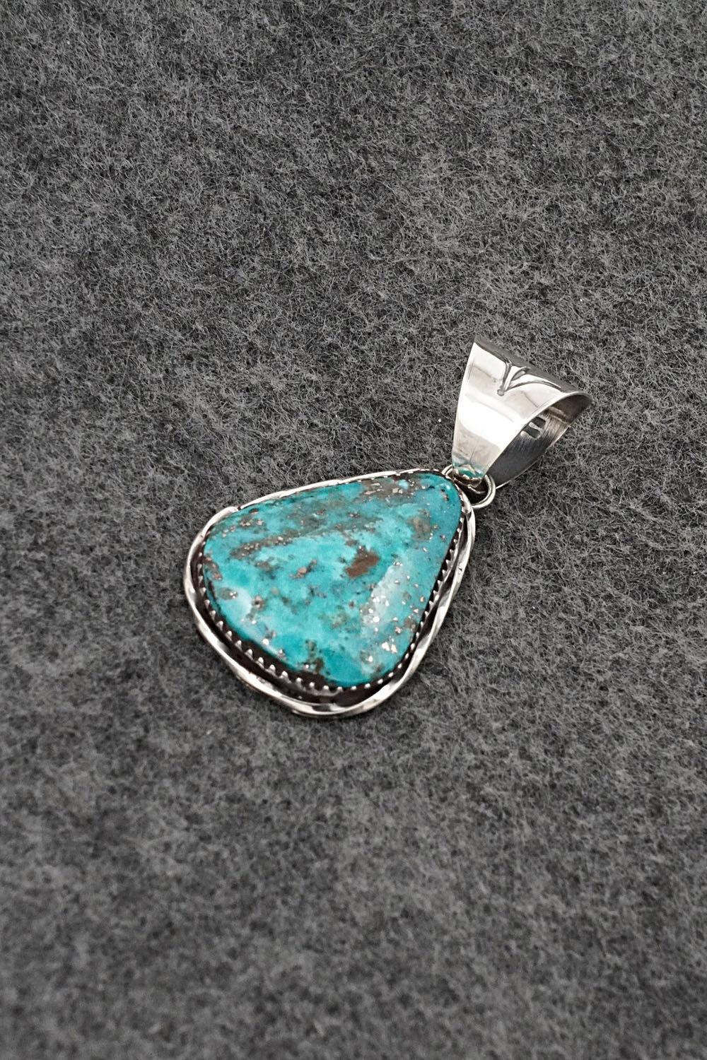 Turquoise & Sterling Silver Pendant - Ernest Hawthorne