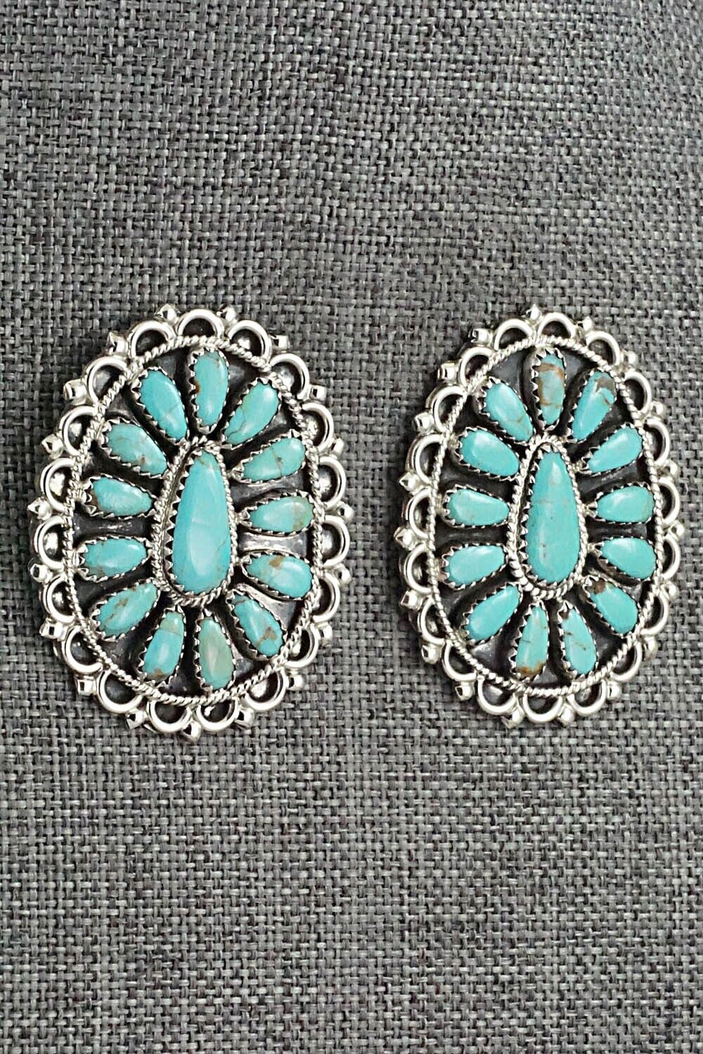 Turquoise and Sterling Silver Earrings - Zeita Begay