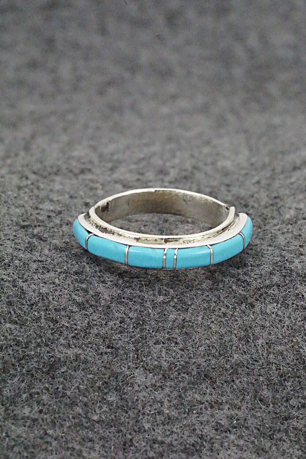 Turquoise & Sterling Silver Ring - Roland Natachu - Size 7.25