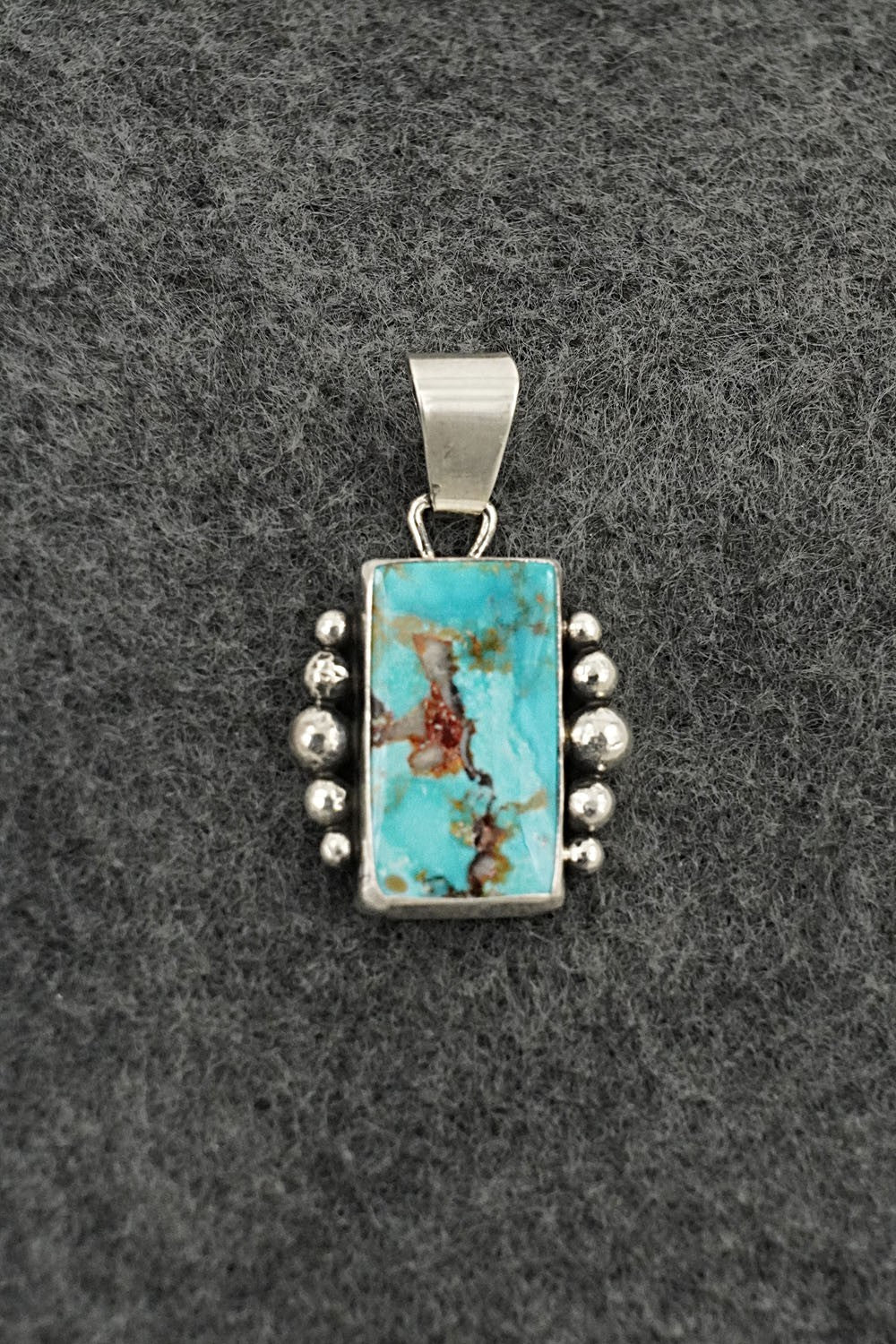 Turquoise & Sterling Silver Pendant - Eugene Gruber