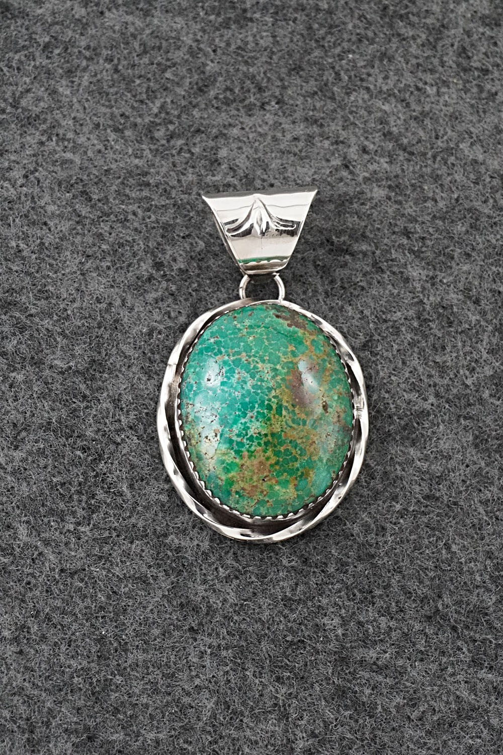Turquoise & Sterling Silver Pendant - Ernest Hawthorne
