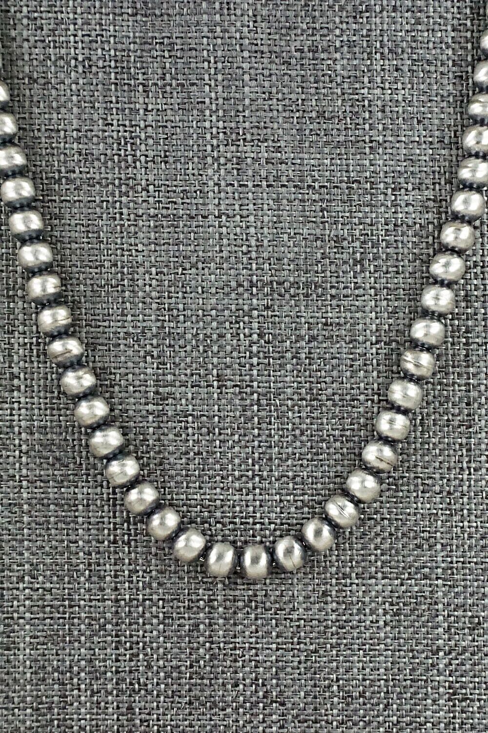 Sterling Silver Navajo Pearl Necklace 18" - Dorinda Mariano