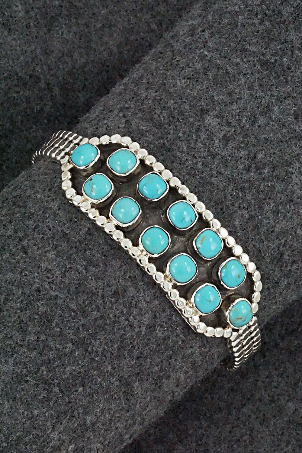 Turquoise & Sterling Silver Bracelet - Kenny Lonjose