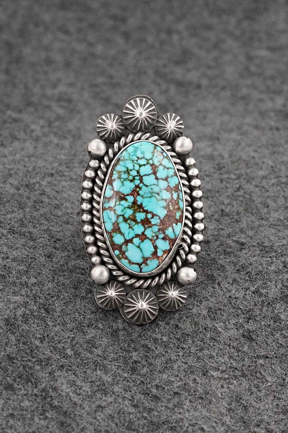Turquoise & Sterling Silver Ring - Michael Calladitto - Size 8