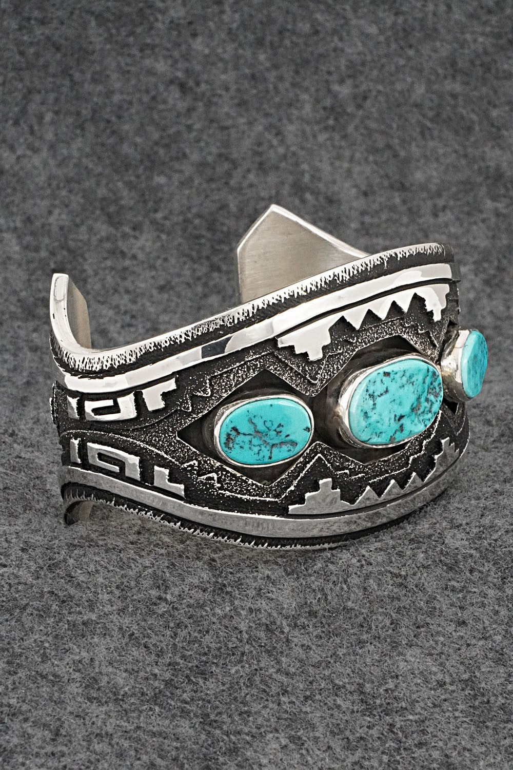 Turquoise & Sterling Silver Vintage Bracelet - Thomas Singer