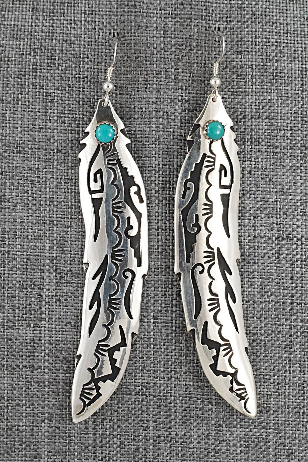 Turquoise & Sterling Silver Earrings - Rosita Singer