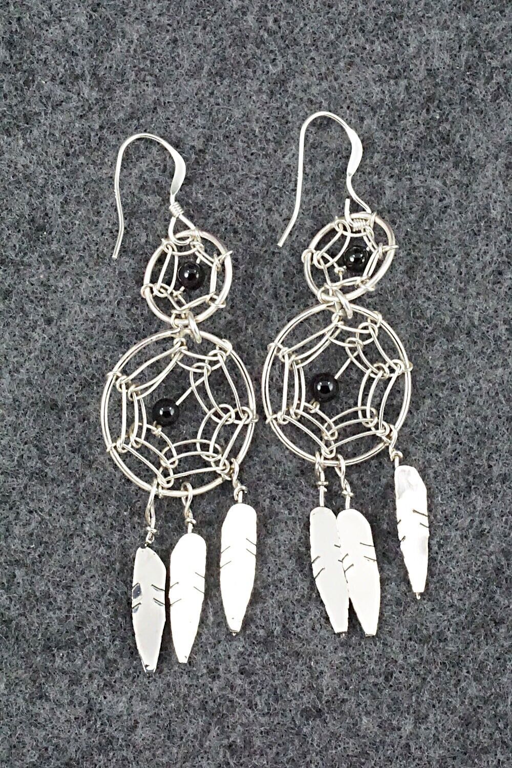 Onyx & Sterling Silver Earrings - Lorenzo Arviso Jr.