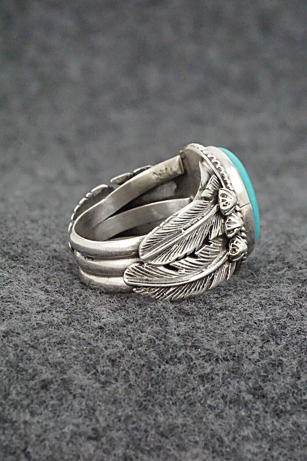 Turquoise & Sterling Silver Ring - Bobby Platero - Size 7.75