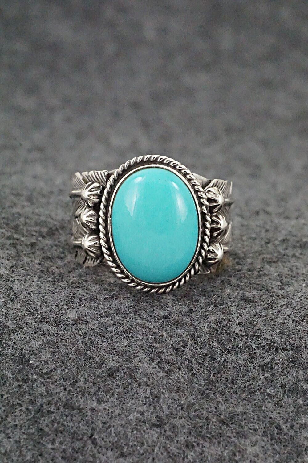 Turquoise & Sterling Silver Ring - Bobby Platero - Size 7.75