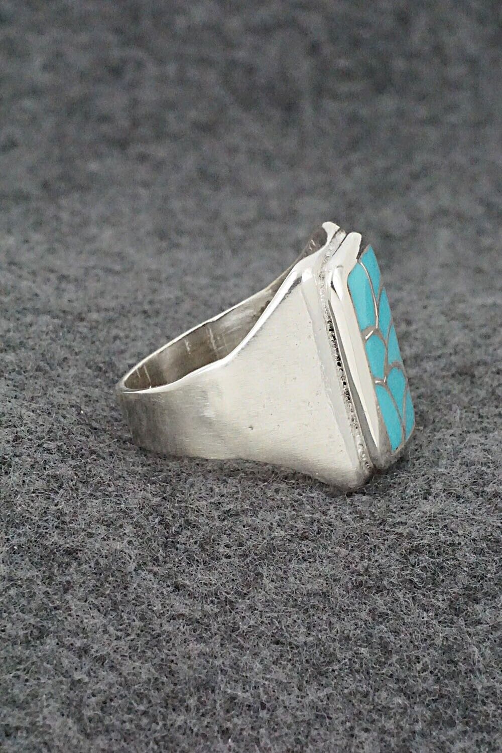 Turquoise & Sterling Silver Ring - Orena Leekya - Size 10.5
