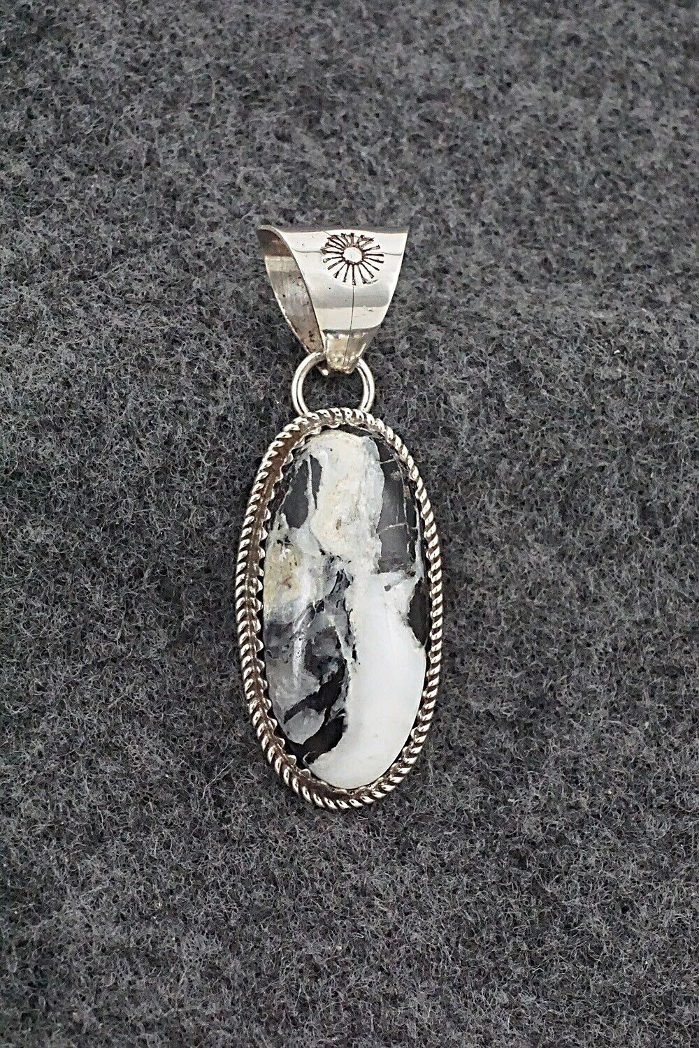 White Buffalo & Sterling Silver Pendant - Ernest Hawthorne
