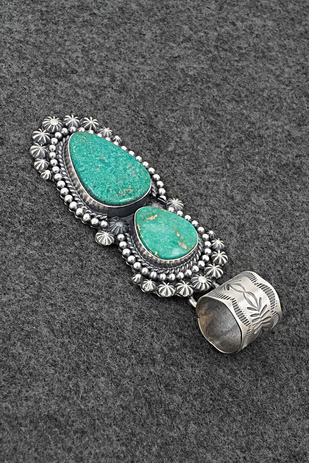 Turquoise & Sterling Silver Pendant - Raymond Delgarito