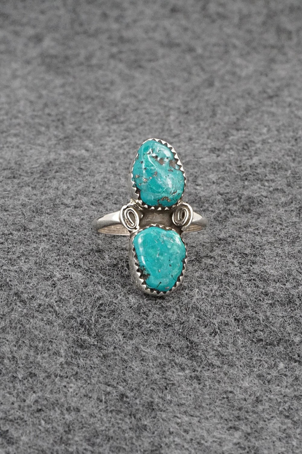 Turquoise & Sterling Silver Ring - Priscilla Reeder - Size 7.5