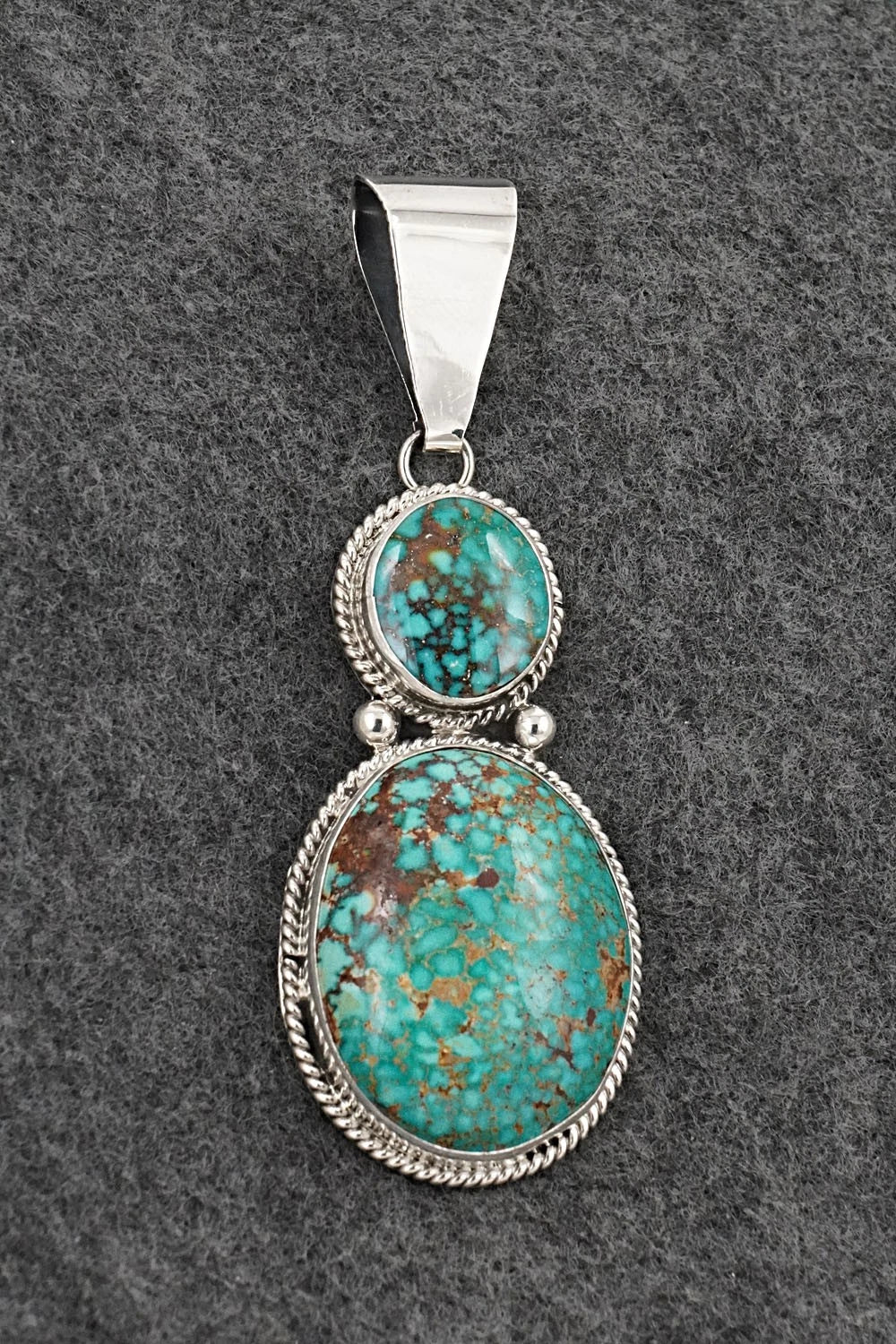 Turquoise & Sterling Silver Pendant - Eugene Gruber