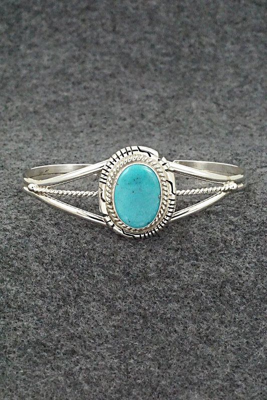 Turquoise & Sterling Silver Bracelet - Peggy Skeets