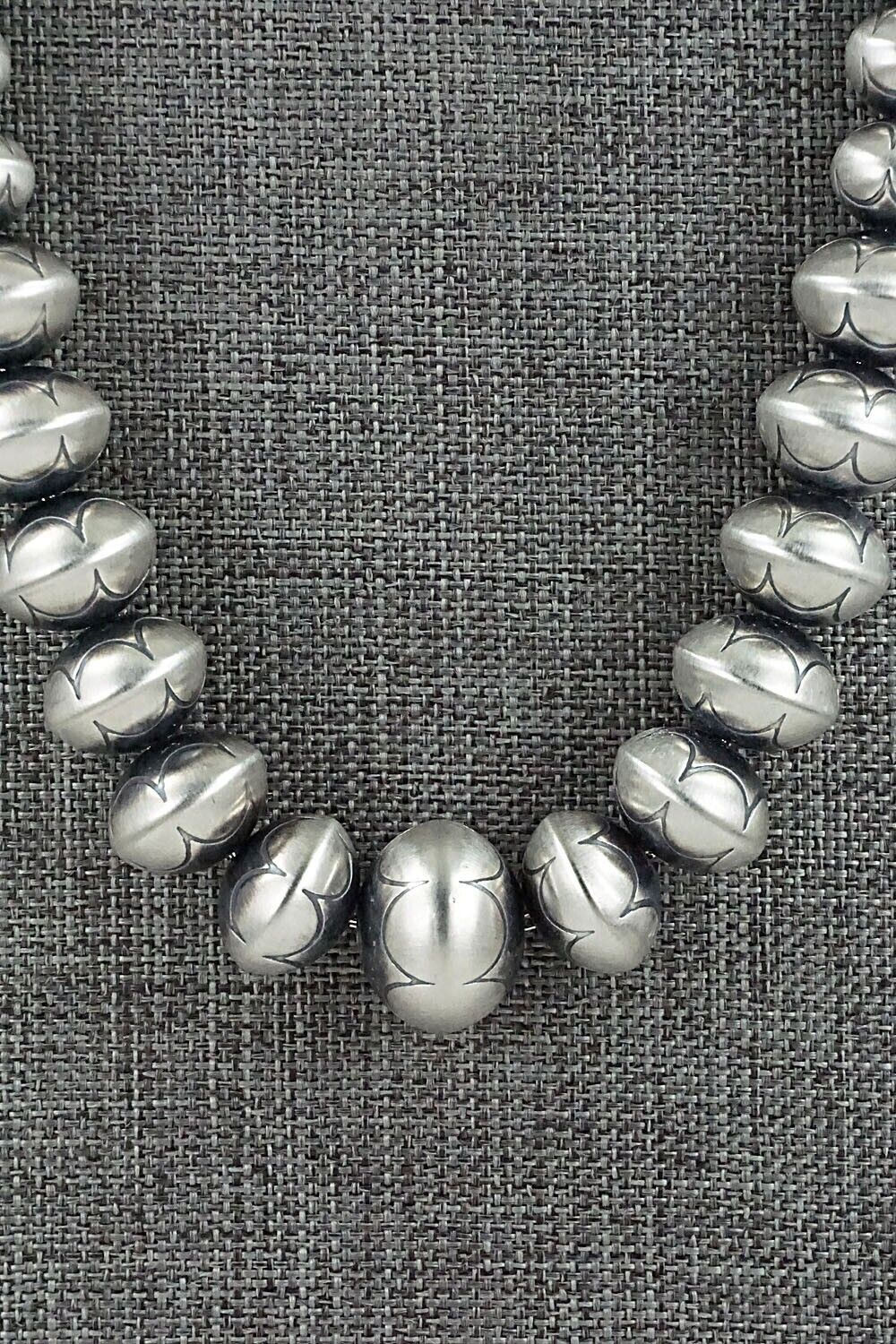 Sterling Silver Navajo Pearl Necklace 20" - Dorinda Mariano