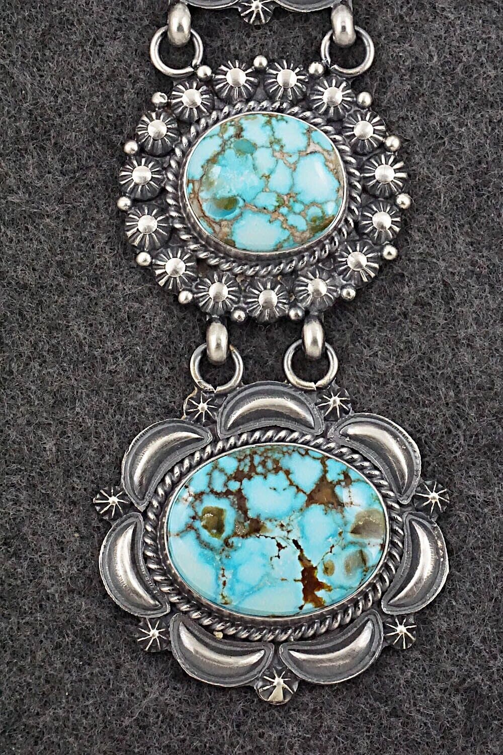 Turquoise & Sterling Silver Pendant - Raymond Delgarito