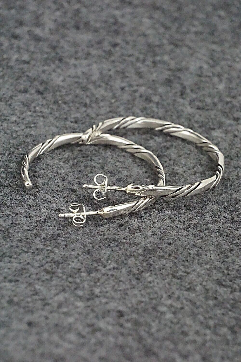 Sterling Silver Hoop Earrings - Elaine Tahe