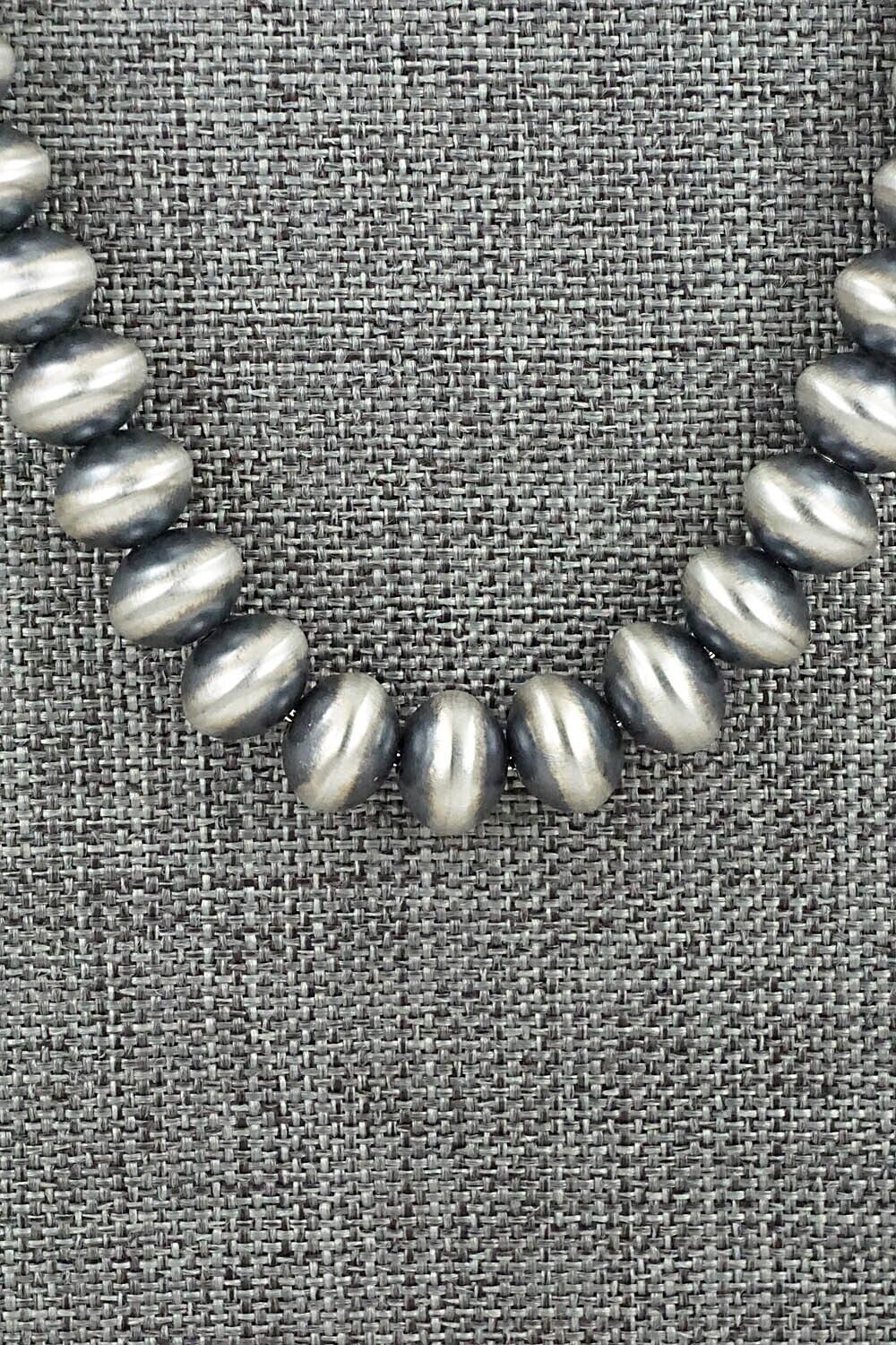 Sterling Silver Navajo Pearl Necklace 26" - Dorinda Mariano