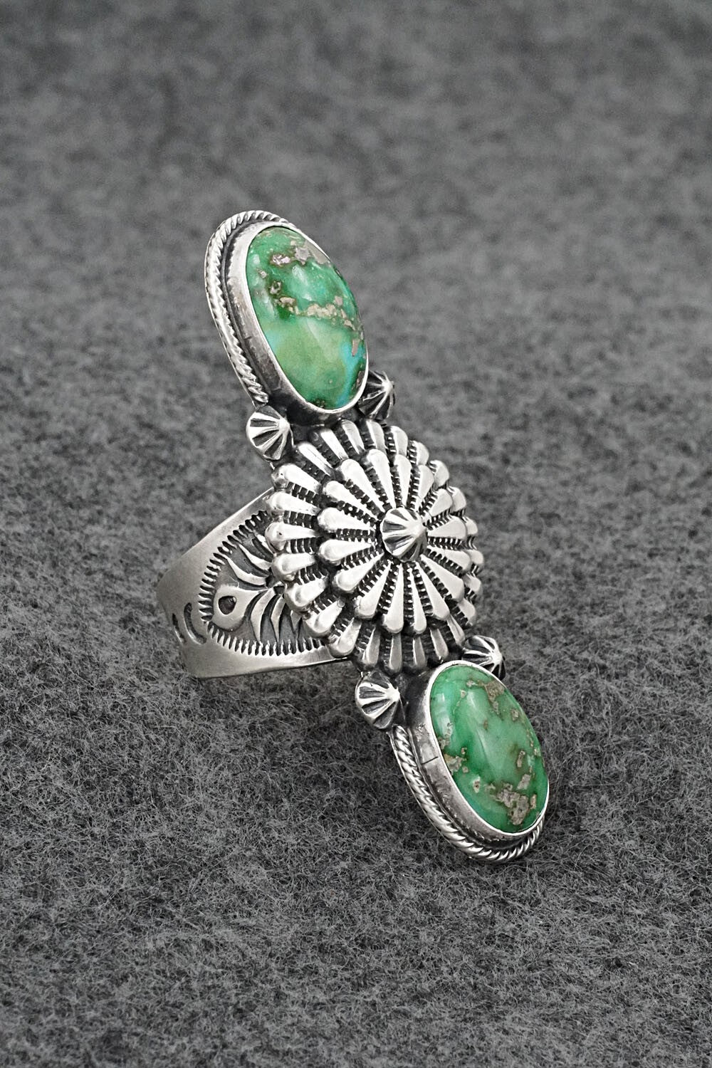 Turquoise & Sterling Silver Ring - Samuel Yellowhair - Size 9
