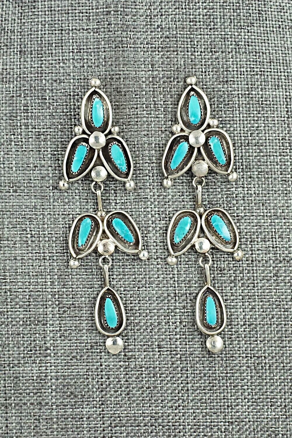 Turquoise & Sterling Silver Earrings - Viola Bobelu