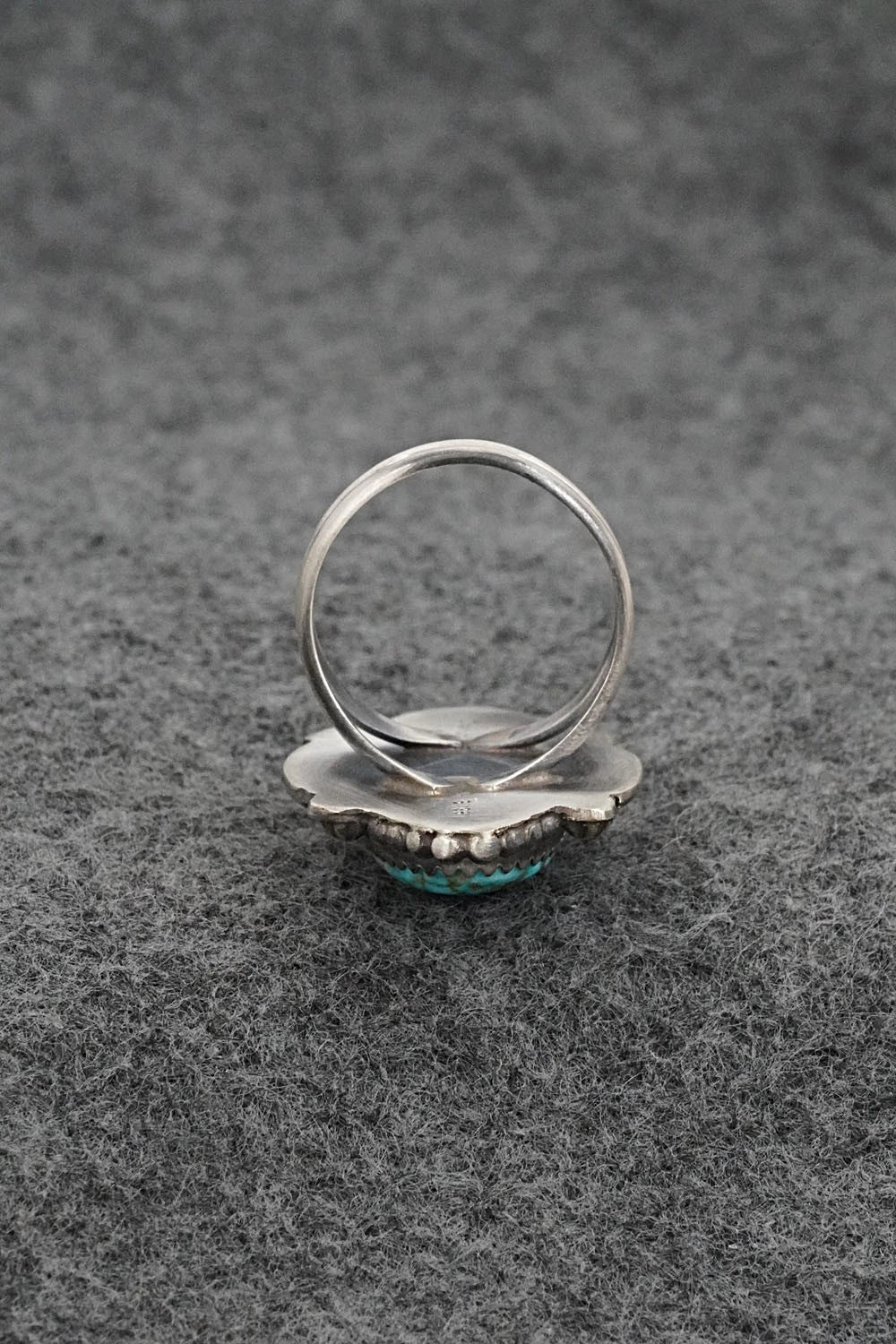 Turquoise & Sterling Silver Ring - Leslie Nez - Size 7.5