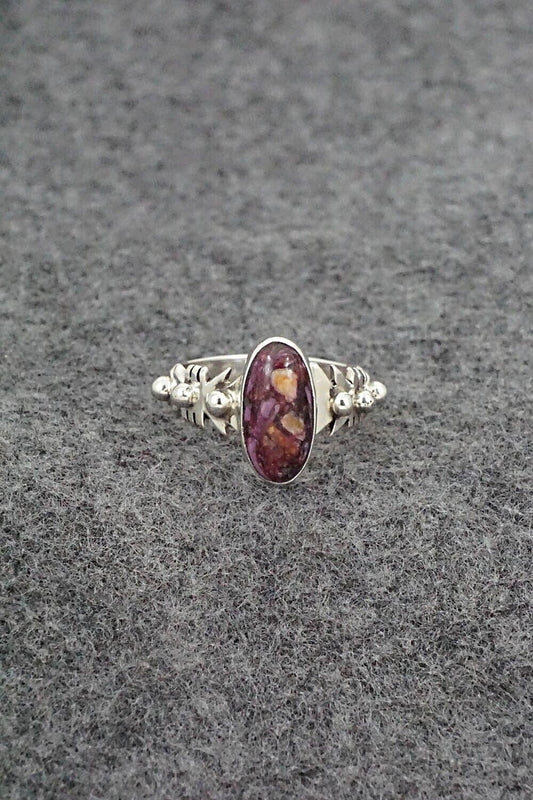 Spiny Oyster & Sterling Silver Ring - Andrew Vandever - Size 6.75