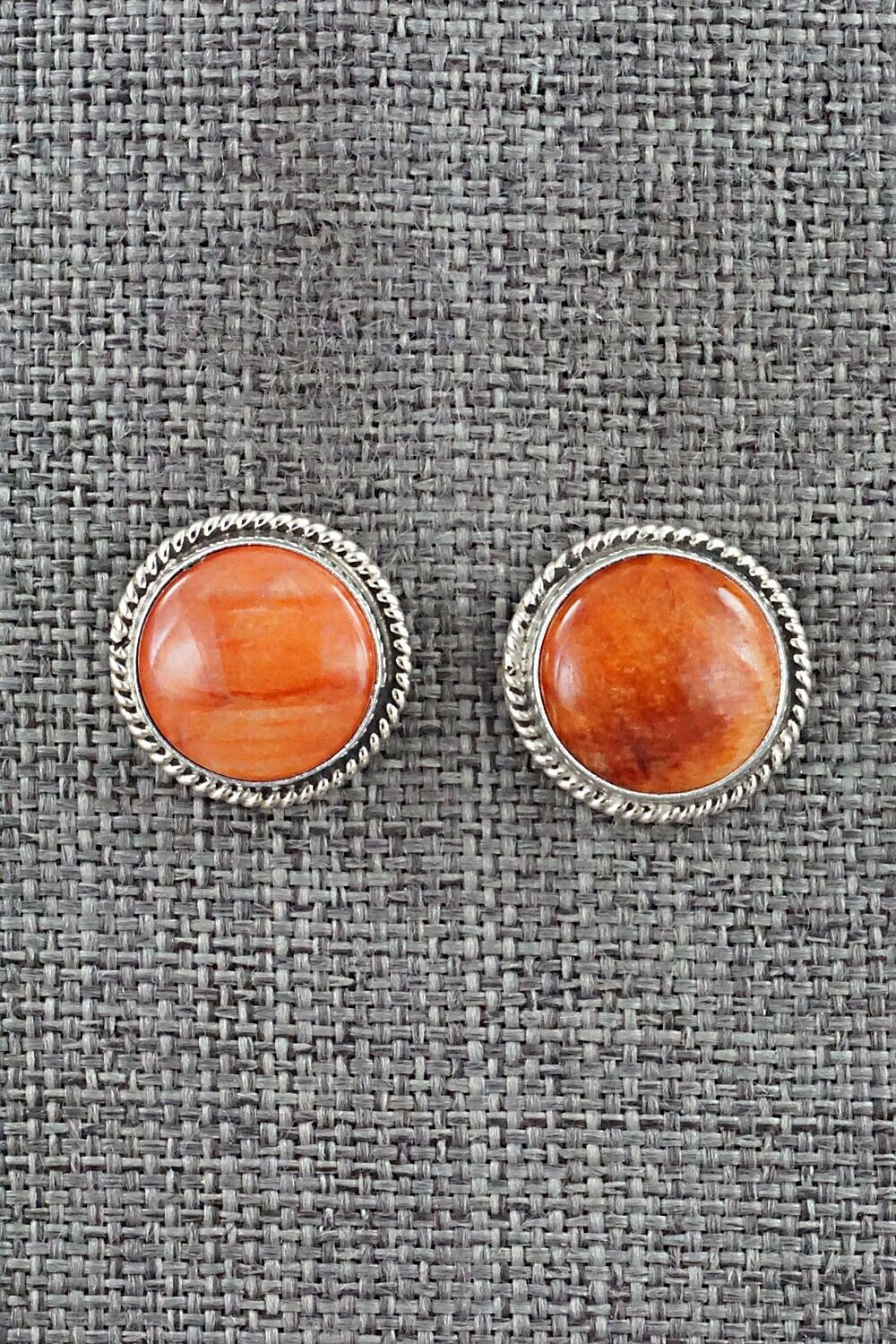 Spiny Oyster & Sterling Silver Earrings - Peggy Skeets