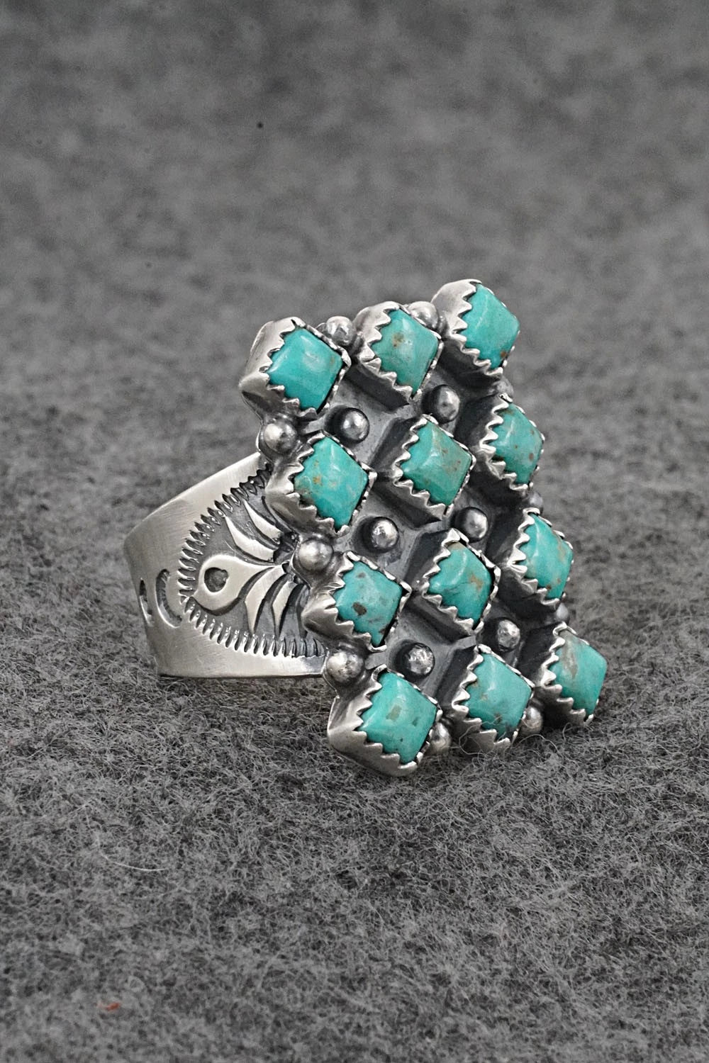 Turquoise & Sterling Silver Ring - Verley Betone - Size 9