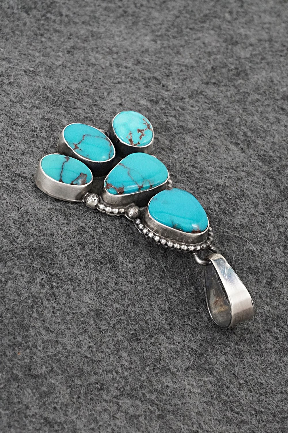 Turquoise & Sterling Silver Pendant and Earrings Set - Darrin Livingston