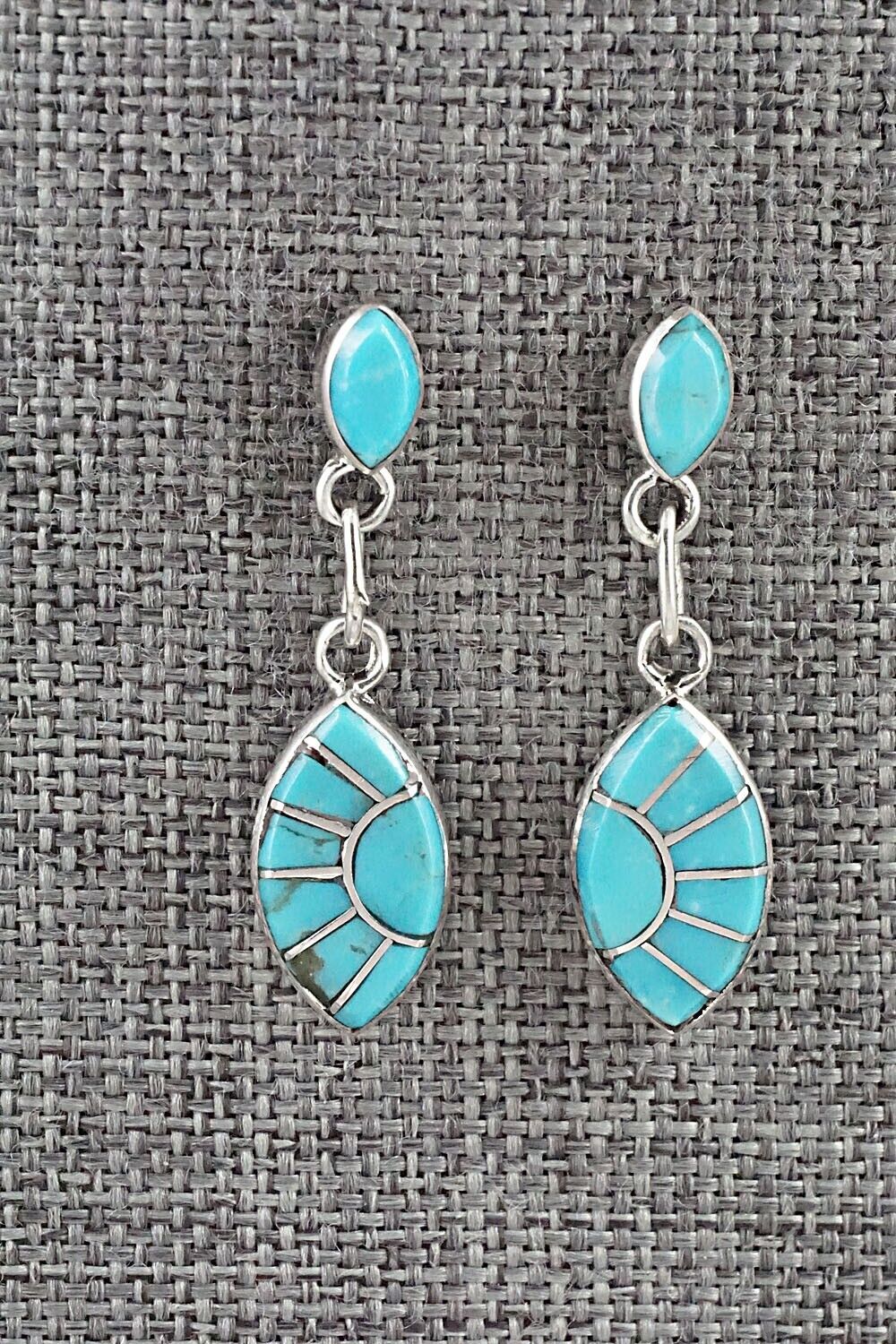 Turquoise & Sterling Silver Earrings - Eldrick Seoatwa
