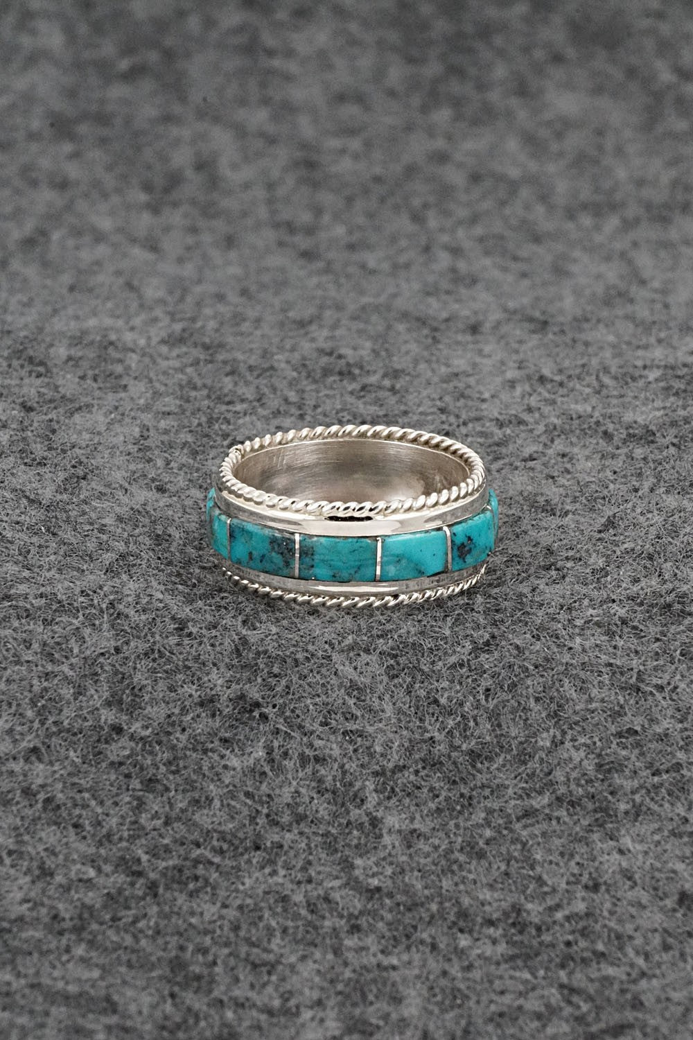 Turquoise & Sterling Silver Ring - Bruce Johnson - Size 7