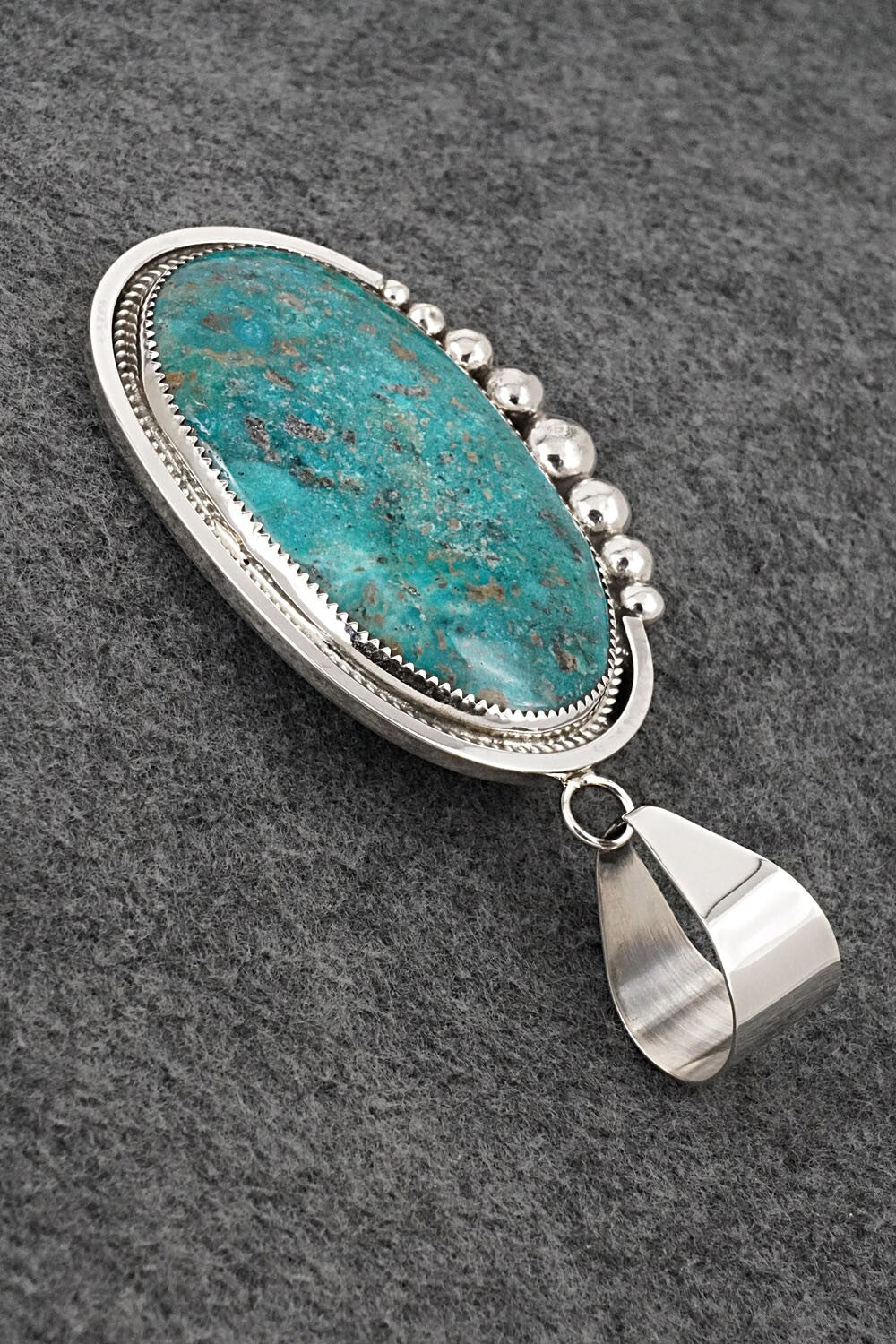Turquoise & Sterling Silver Pendant - Leslie Nez