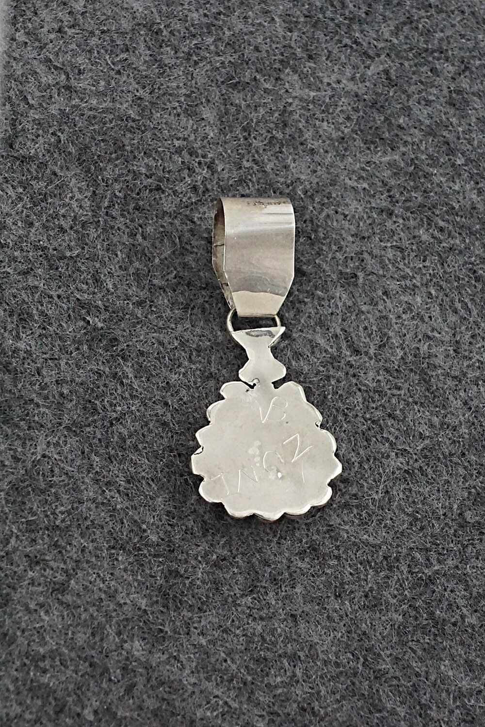 Turquoise and Sterling Silver Pendant - Verdie Booqua
