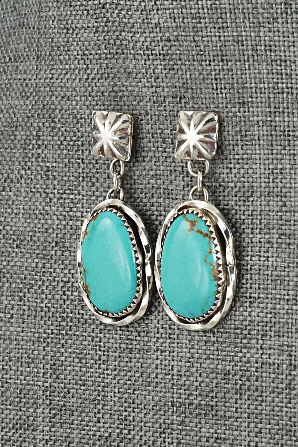 Turquoise & Sterling Silver Earrings - Ernest Hawthorne