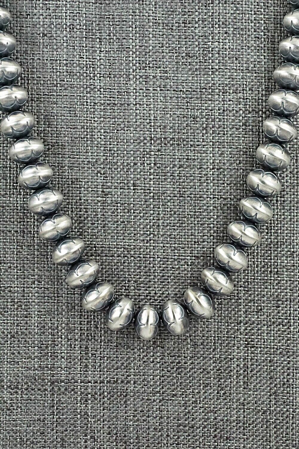 Sterling Silver Navajo Pearl Necklace 26" - Bryannen Halwood