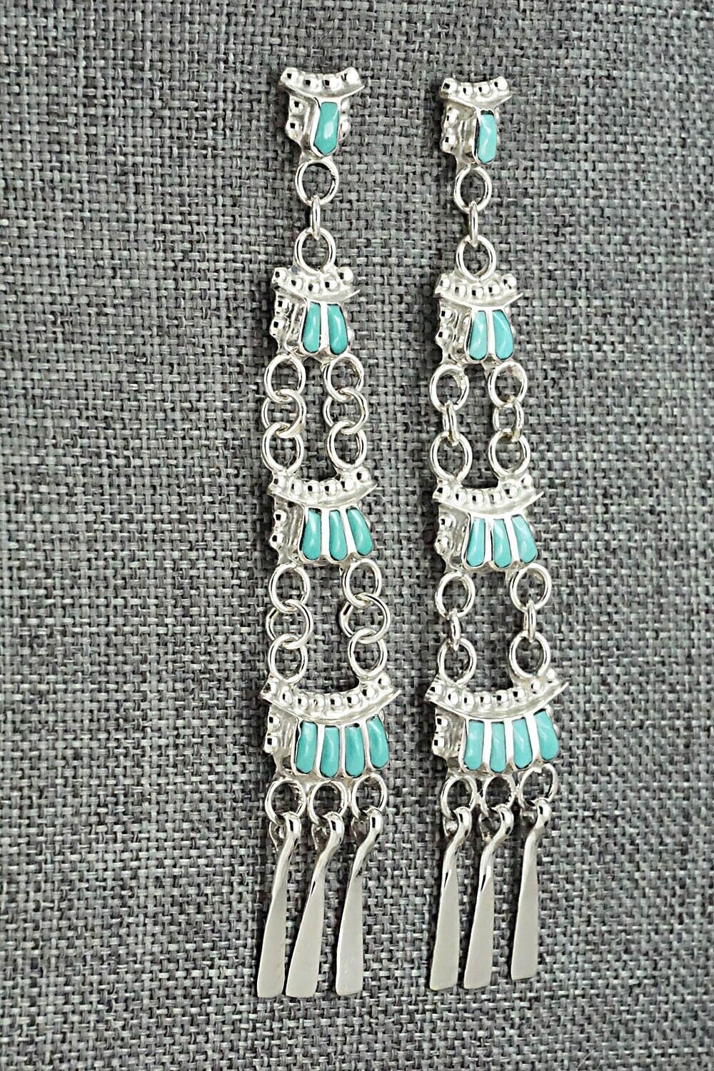 Turquoise & Sterling Silver Necklace and Earrings Set - Lucy Sheeyka