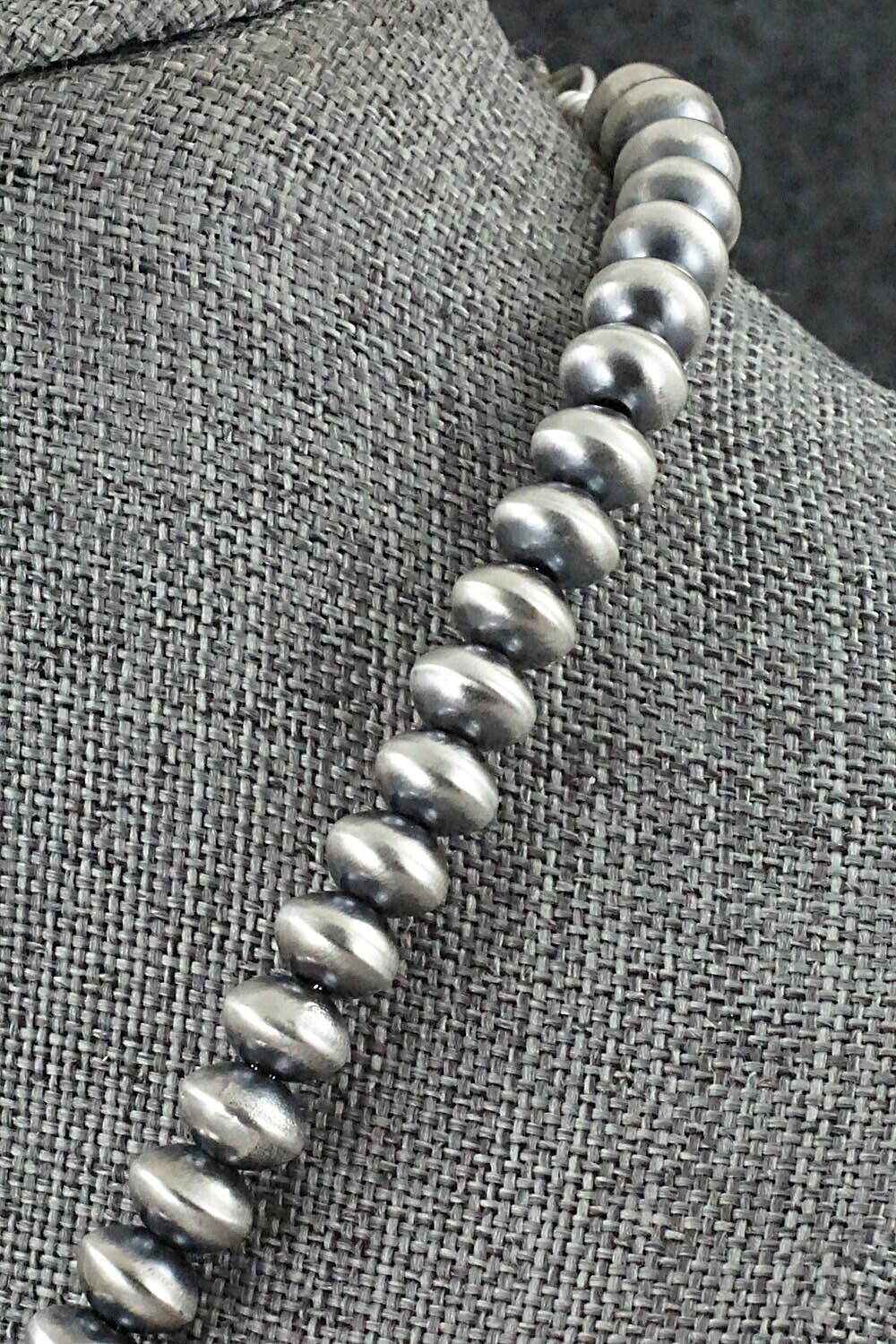 Sterling Silver Navajo Pearl Necklace 14" - Dorinda Mariano