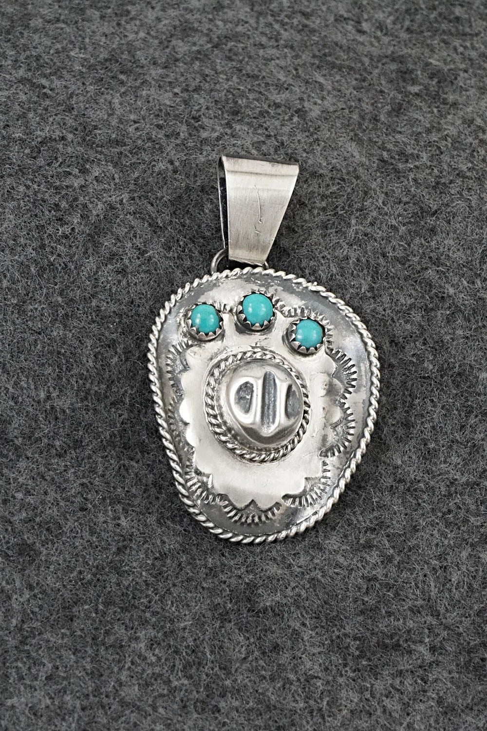 Turquoise & Sterling Silver Pendant - Bobby Platero
