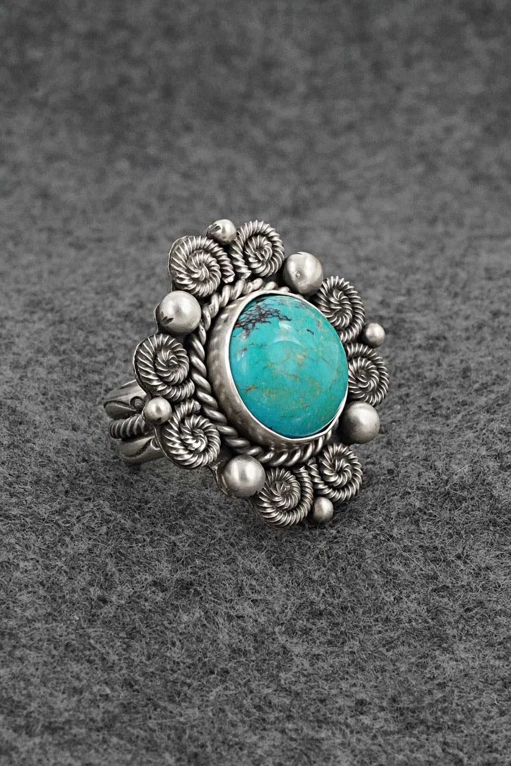 Turquoise & Sterling Silver Ring - Michael Calladitto - Size 7