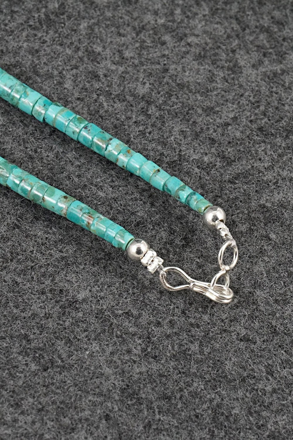 Turquoise & Sterling Silver Necklace 18" - Doreen Jake