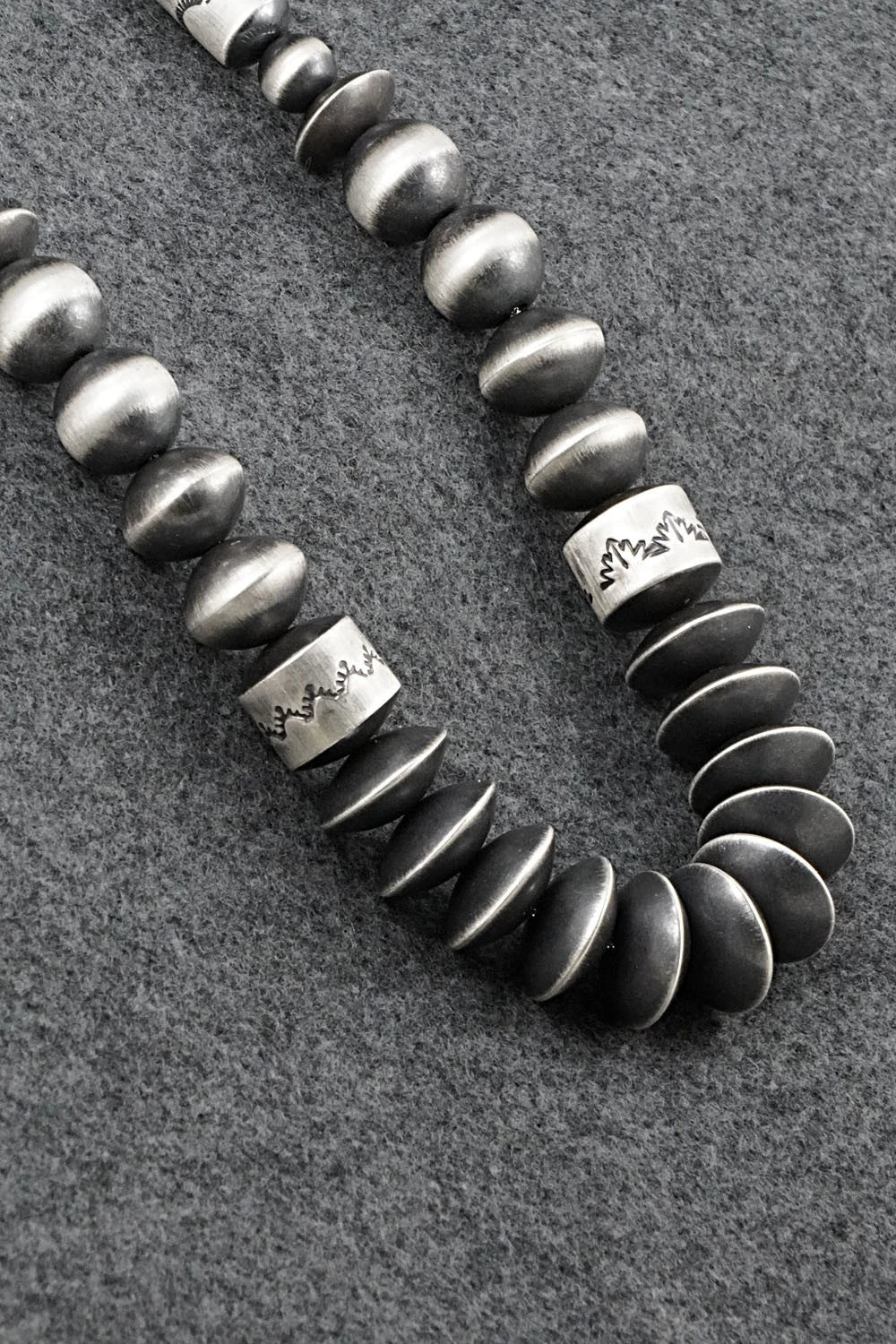 Sterling Silver Navajo Pearl Necklace 22" - Rose Martin