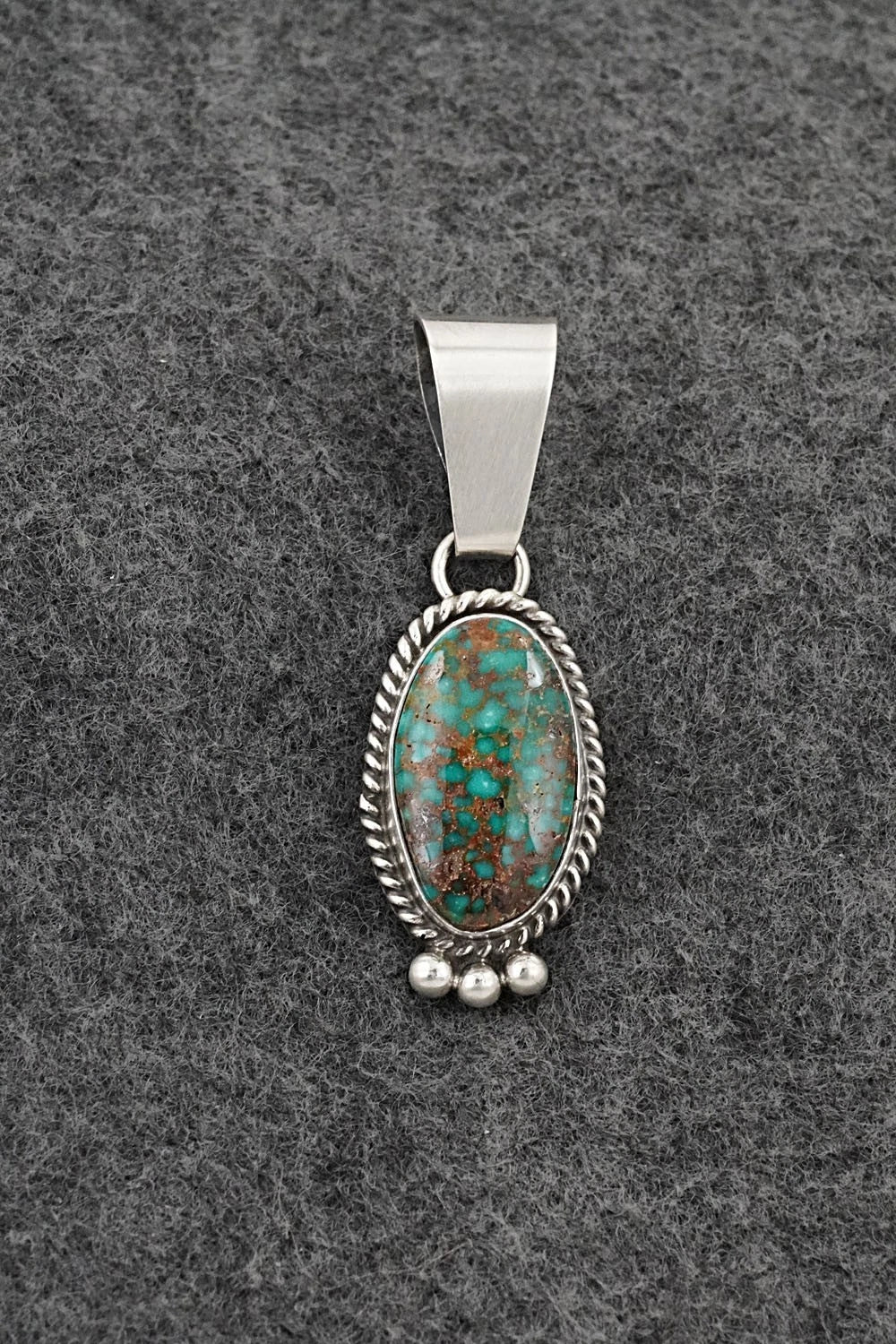 Turquoise & Sterling Silver Pendant - Eugene Gruber
