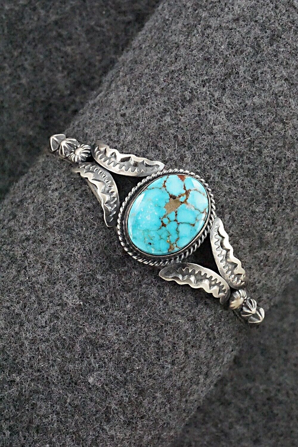 Turquoise & Sterling Silver Bracelet - Gilbert Tom